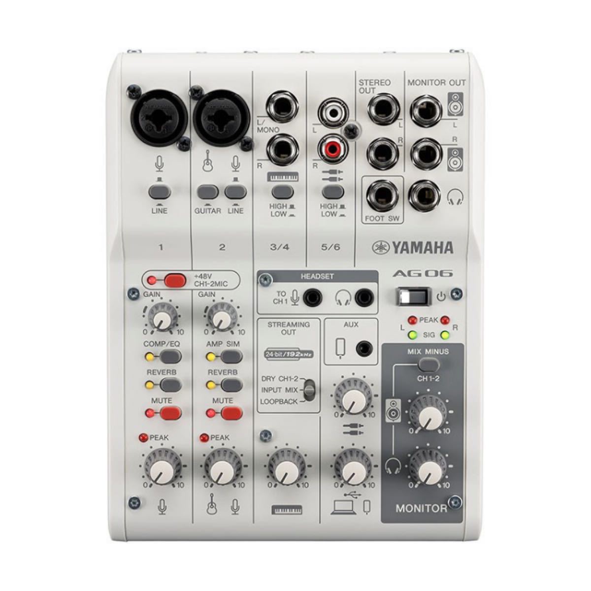 新品 ヤマハ ライブストリーミングミキサー AG06 MK2 W ホワイト