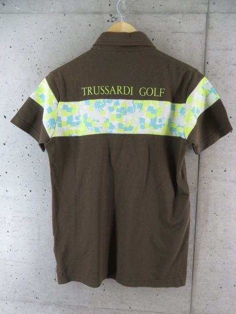 【送料300円可】015c20◆良品です◆吸汗速乾◆TRUSSARDI GOLFトラサルディゴルフ 半袖ドライポロシャツ 48/日本製/ジャケット/メンズ男性_画像5