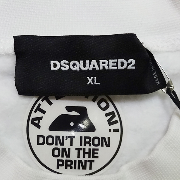 DSQUARED2 ディースクエアード】 トレーナー サイズXL ホワイト メンズ