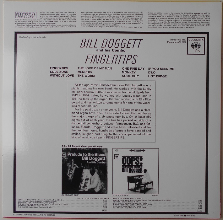 ■新品■Bill Doggett And His Combo ビル・ドゲット/fingertips(LP)_画像2