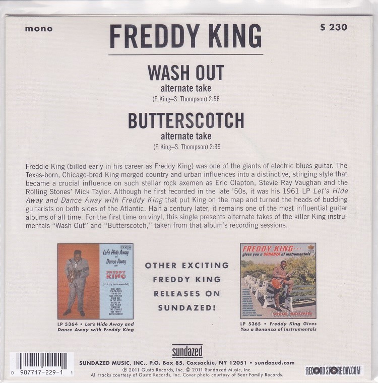 # new goods #Freddy Kingfreti* King /wash out + butterscotch(7 INCH SINGLE) Freddie King color (RED) record 