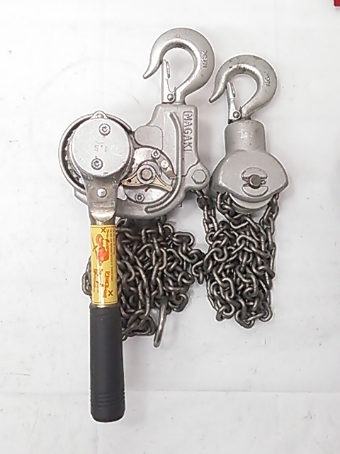 【1円スタート!】永木精機 レバーブロック 3点セット RICKY-3 (1.5t) 2点 / RICKY-2 (0.75t) 1点 A3331 4