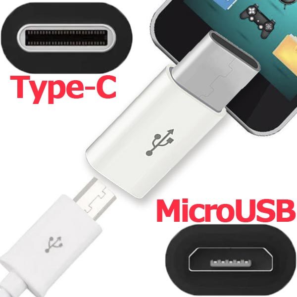 変換アダプター ５個（白でも黒でも）　送料無料　マイクロUSB(Micro) → Type-C (タイプC) 　USB充電ケーブル端子コネクタ変換アダプタ_画像5