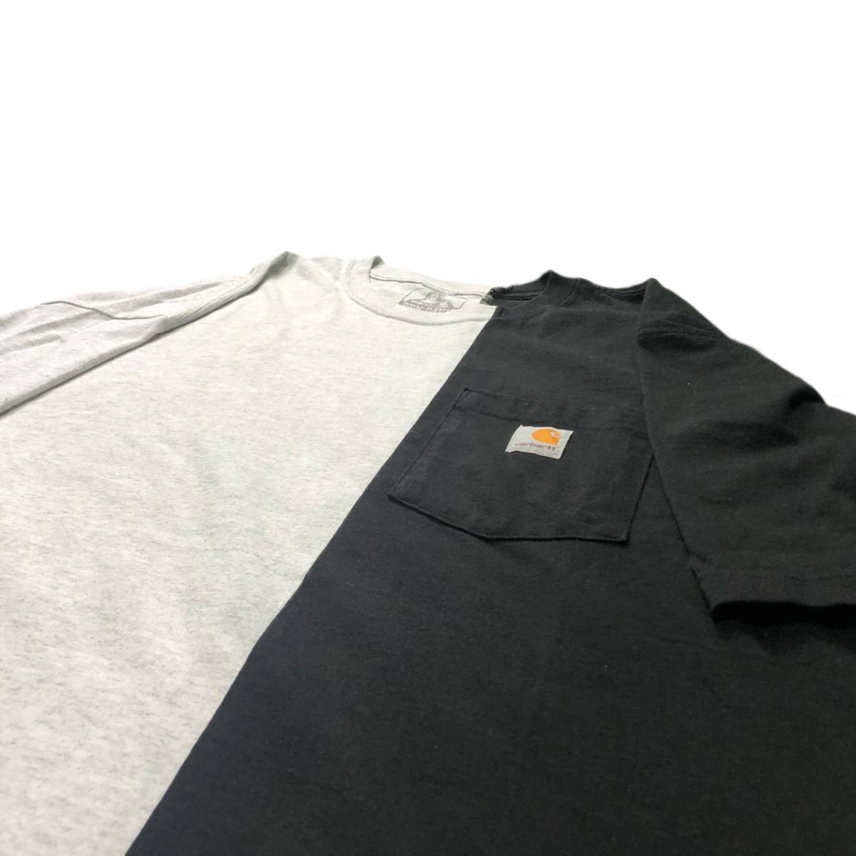 希少】Carhartt × BEN DAVIS コラボ リメイク風半袖Tシャツ 希少】Carhartt × BEN DAVIS コラボ リメイク風半袖Tシャツ