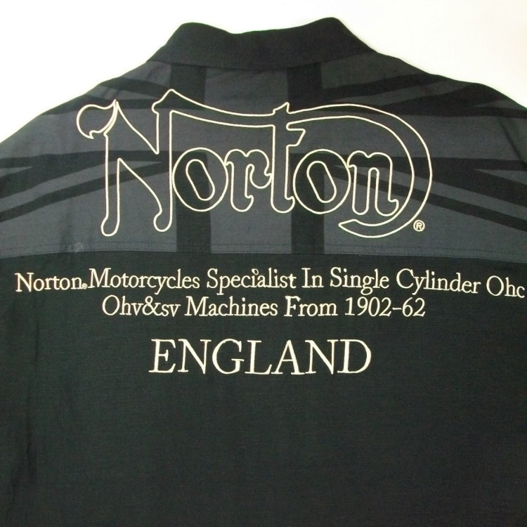 ノートン Nortonドロップショルダー半袖シャツ 222N1503 ブラック XL LL 2L バイカー ロッカーズ アメカジ ビッグシルエット_画像3