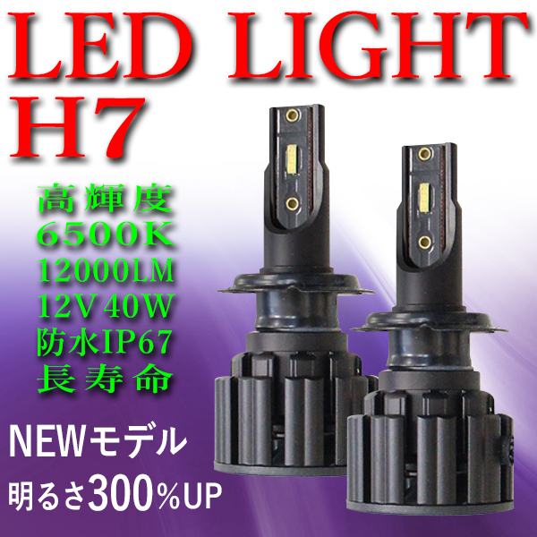 ■2020最新モデル 送料無料 H7 LEDライト 車検対応 高輝度 高速冷却ファン付 ノイズキャンセラー 2個入 一年保証 PX4-H7_画像1
