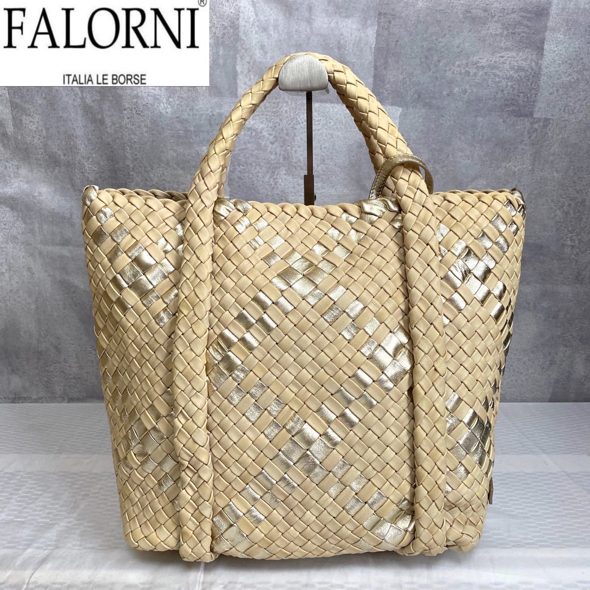 美品 定価172,000円 希少 FALORNI ファロルニ イントレチャート レザー