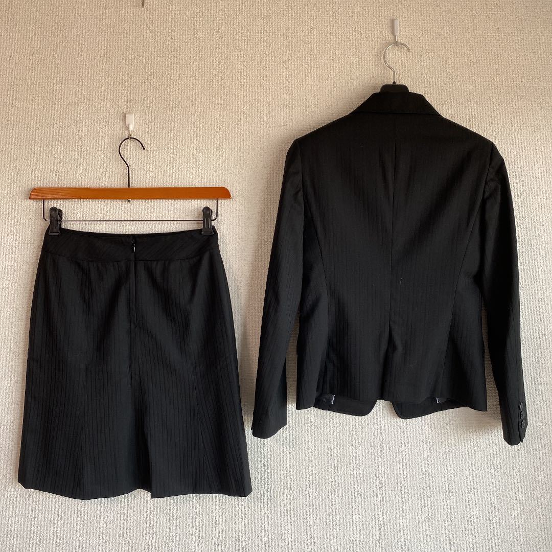 コムサイズム スカートスーツ S W64 黒 未使用に近い 春秋 洗濯 DMW_画像5
