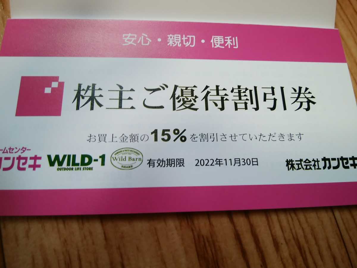 カンセキ 株主優待券 1枚　ワイルドワン　Wild-1