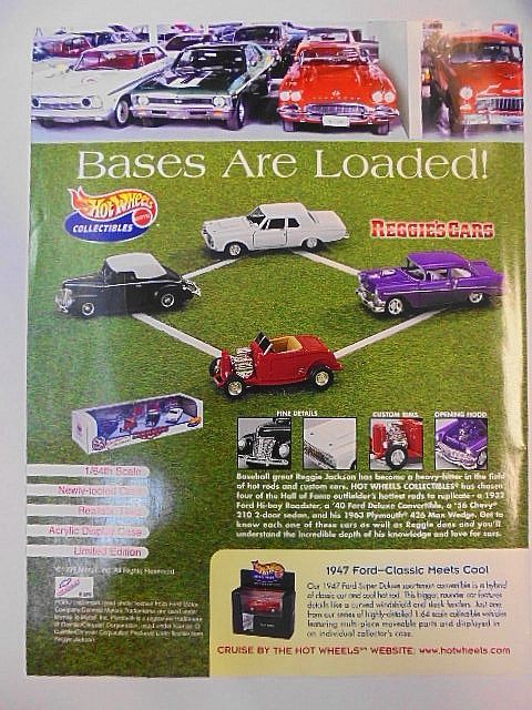 1999年 Hotwheels レジージャクソン ヴィンテージ 広告 A4 ミニカー ホットウィール コレクタブル ポスター 32 40 フォード シェビー 210_画像1