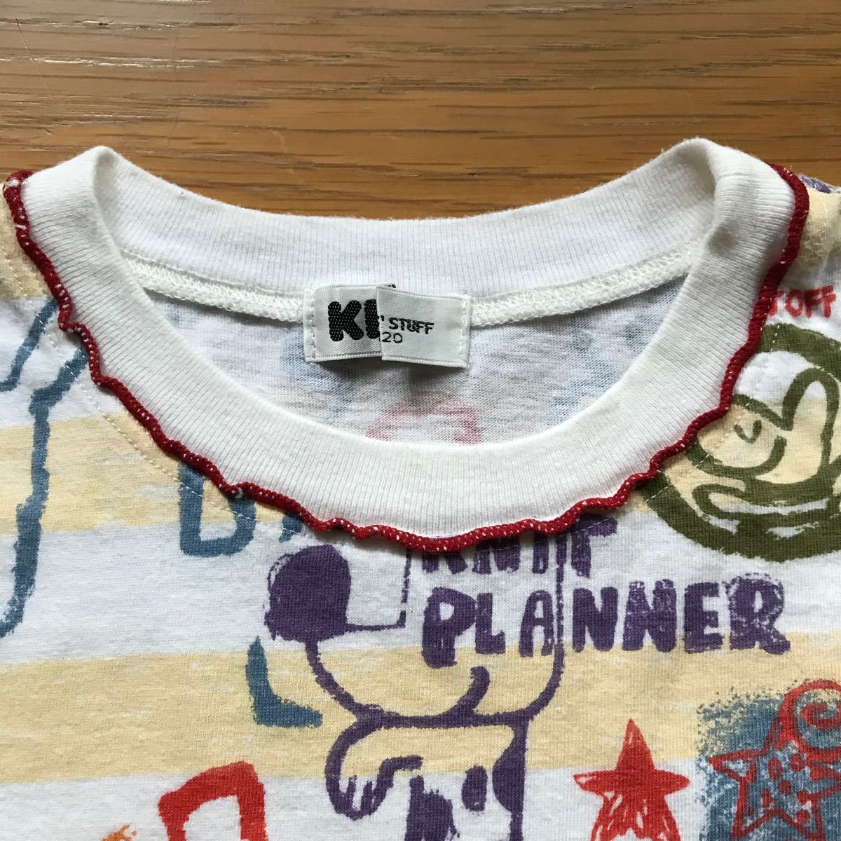 KP 120  手書きプリントボーダーTシャツ