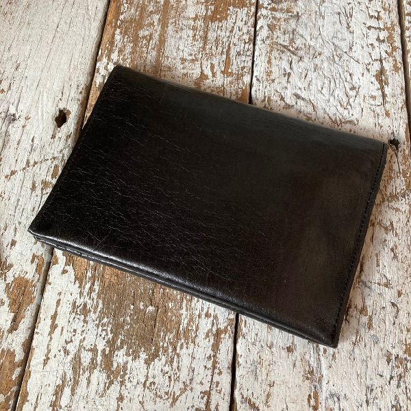 }60-70s Vintage *Elica* original leather clutch bag * handbag * party * black black * simple * Vintage * Old * retro * old clothes 