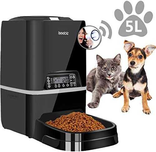 自動給餌器 猫 犬用ペット自動餌やり機 5L大容量 1日4食で最大20日連続