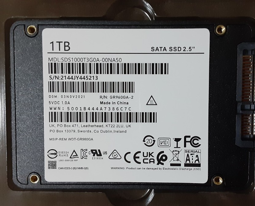 新品SSD 1TB