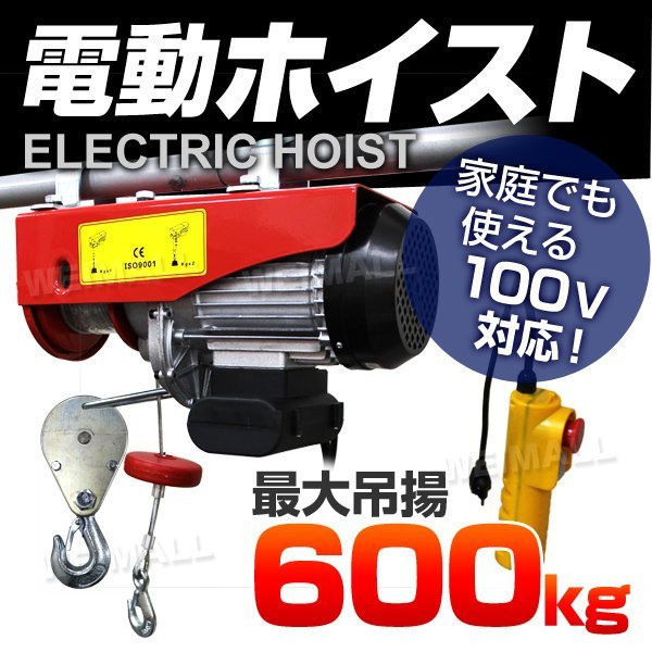 電動ホイスト 家庭用電源でも使える 100V 簡単設置 コントローラー付