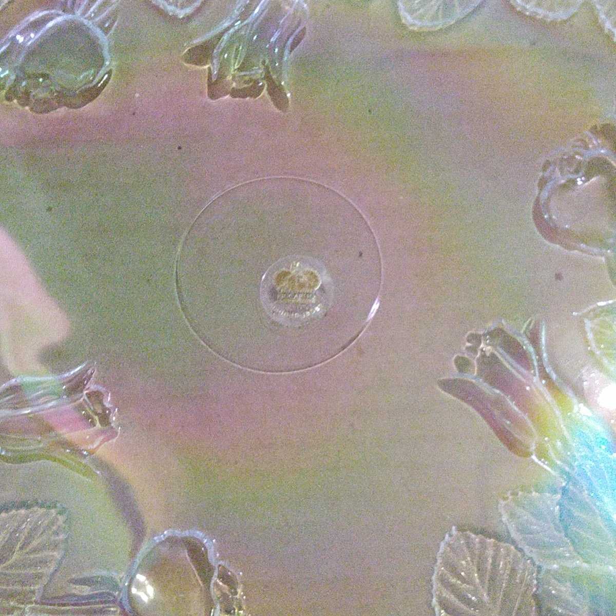 【未使用保管】レインボー リカルド RICCARDO ガラス 大皿 飾り皿 薔薇 日本製 送料無料の画像6