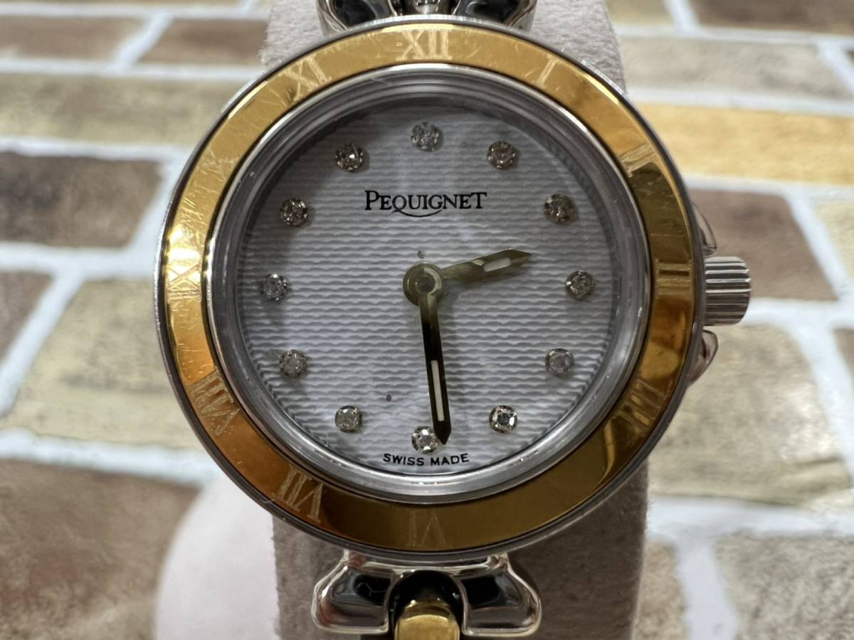 PEQUIGNET ペキニエ 腕時計 レディース 5785318 白文字盤 白 ゴールド 