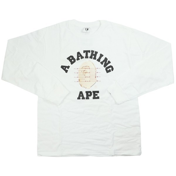 ア ベイシング エイプ A BATHING APE ×Pusha T 15SS BAPE STORE NYC 10th L/S TEE ロンT 白 Size【L】 【中古品-ほぼ新品】【中古】