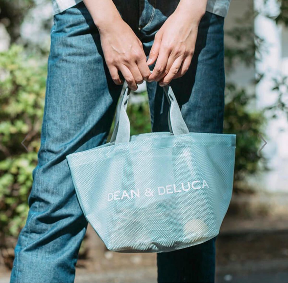 DEAN&DELUCA メッシュトートバッグ ミントブルー S/BIGサイズ 《新品