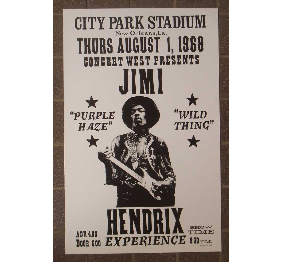 * редкость! снят с производства постер! America . покупка ... дешевый!*Jimi Hendrix(jimi* ручной liks)[City Park Stadium, New Orleans] #59537