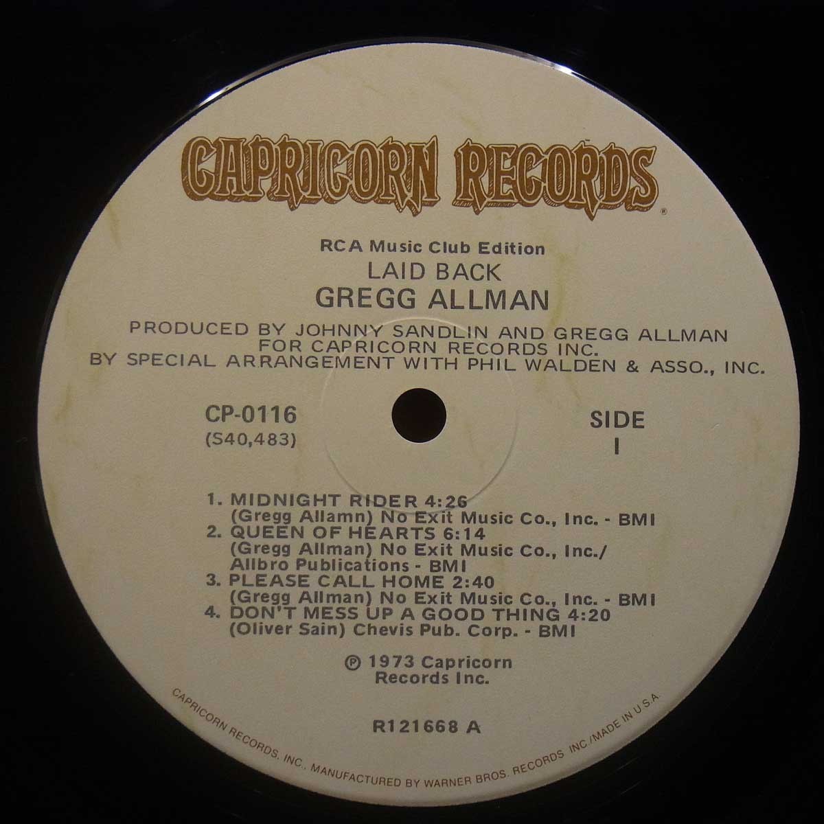 ◆激レア!Record Club!美盤!名盤!★Gregg Allman『Laid Back』USオリジLP #59711_画像3