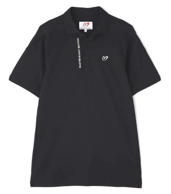 新品 パーリーゲイツ マスターバニー アイスコットンアロフトカノコ 半袖ポロシャツ(6)サイズLL/黒 MASTER BUNNY 2022年最新モデル