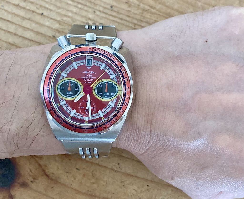 稼働品】SEIKO ALBA AKA☆クロノグラフ☆V657-6060☆セイコー☆アルバ