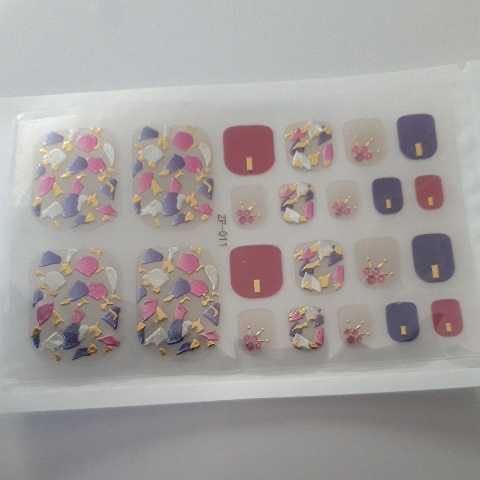  gel nail sticker * stick only * home . easy * purple series * foot *LM