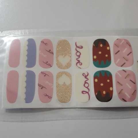  nail sticker * stick only * home . easy * pink series *①