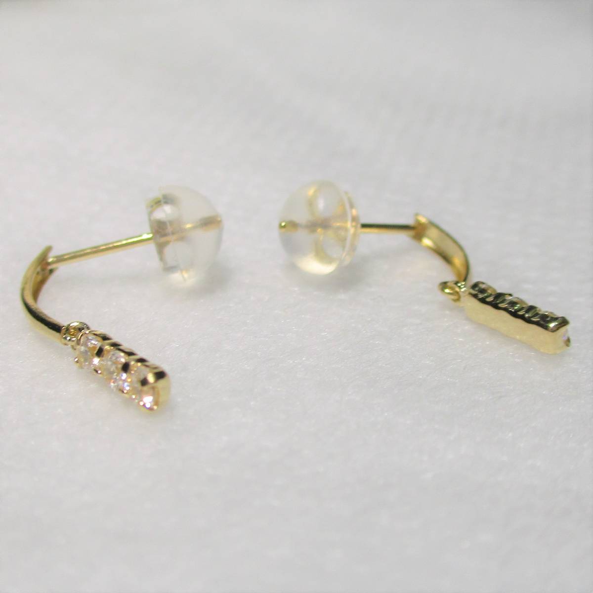 [ new goods ]18 gold /k18/ yellow gold / Cubic / half hoop earrings 