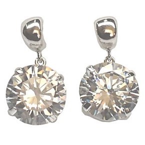 [ new goods ]14 gold /k14/ white gold / Cubic Zirconia / swaying earrings 