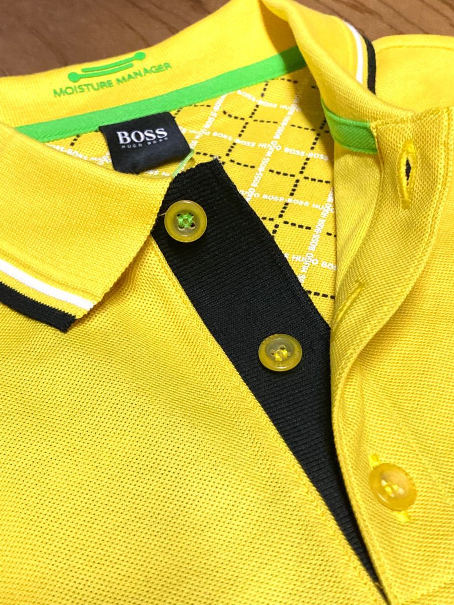 ヒューゴボス  新品未使用　Sサイズ  ポロシャツ　ポロ　POLO ビジネス　ゴルフ スポーツ　黄色　HUGO BOSS