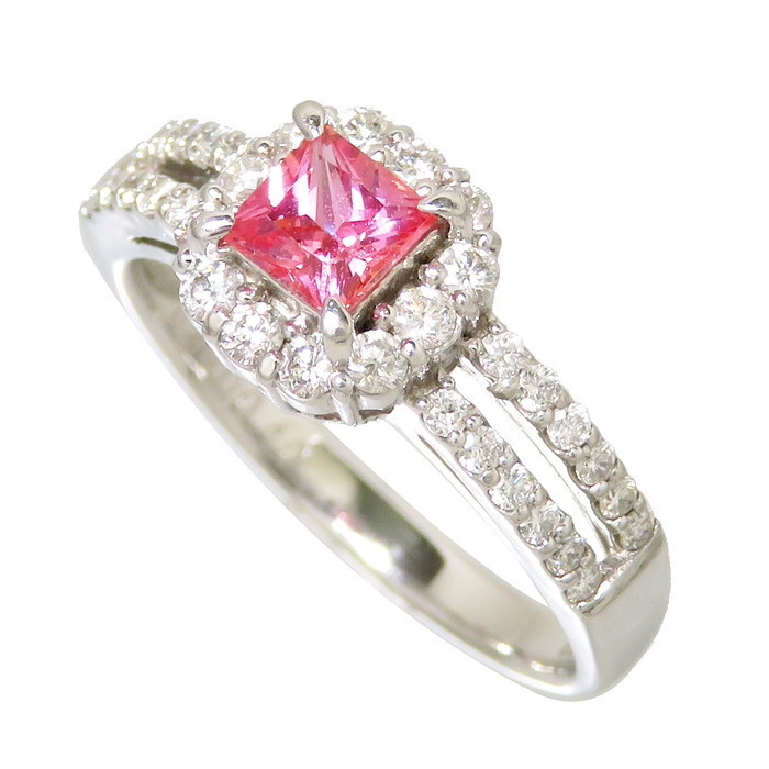 最大53%OFFクーポン Pt900 血赤珊瑚リング 9.8mm D0.16ct 血赤さんご