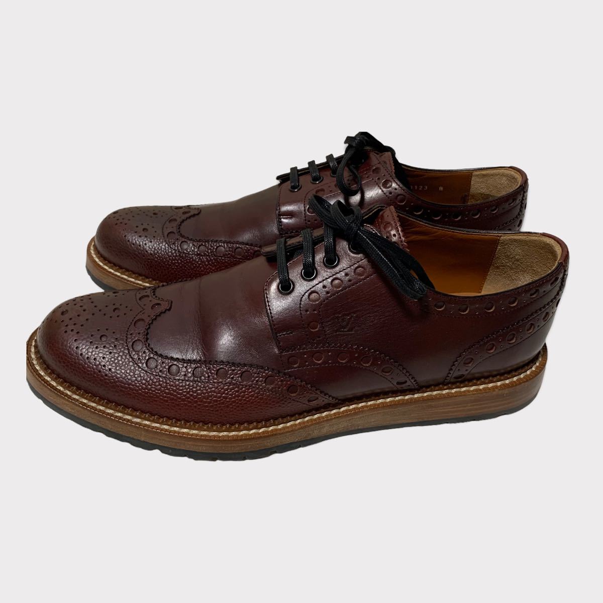 ルイヴィトン 靴 LOUIS VUITTON ウイングチップシューズ 外羽根 size:8