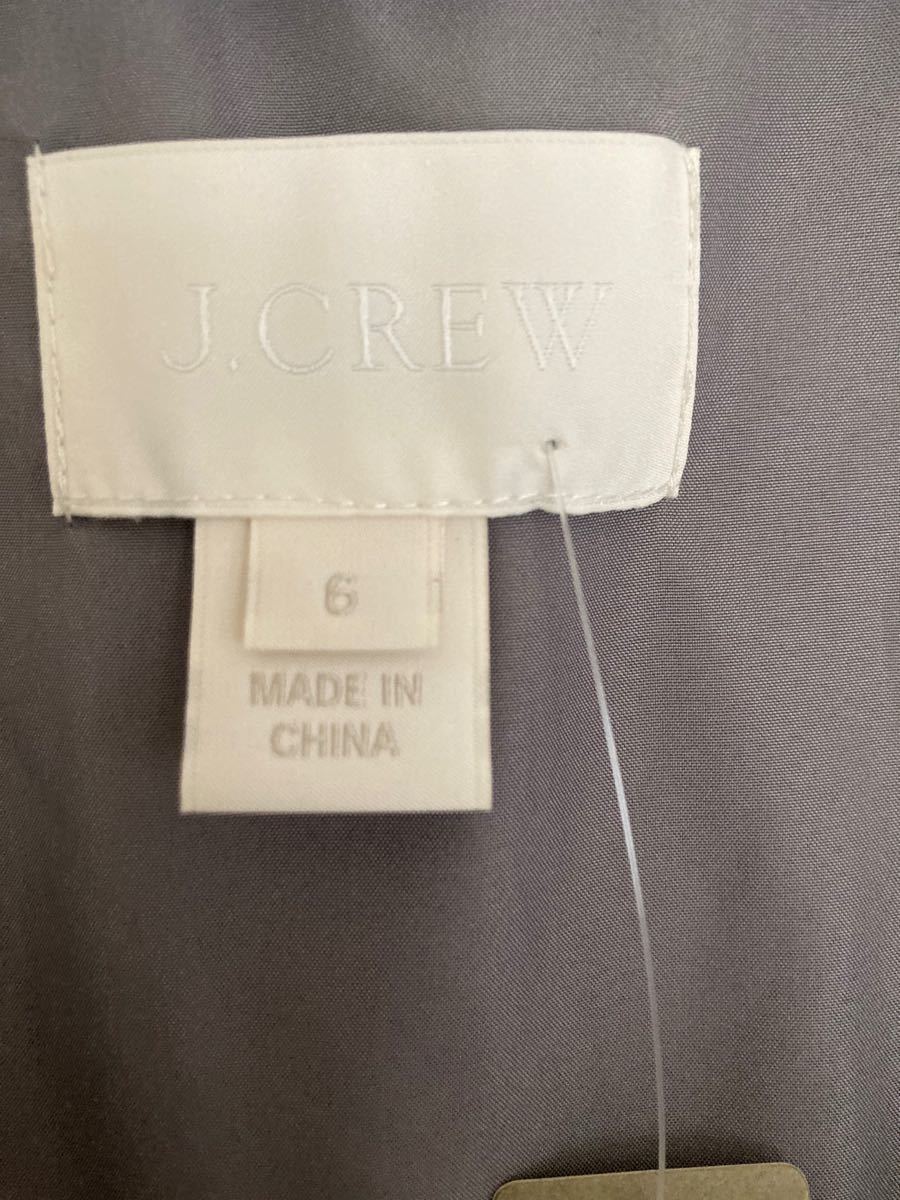 【未着用タグ付き】J. Crew 絹100% シフォン ドレス ワンピース 膝下丈 US6 M-L 9-11号相当 フレア グレー