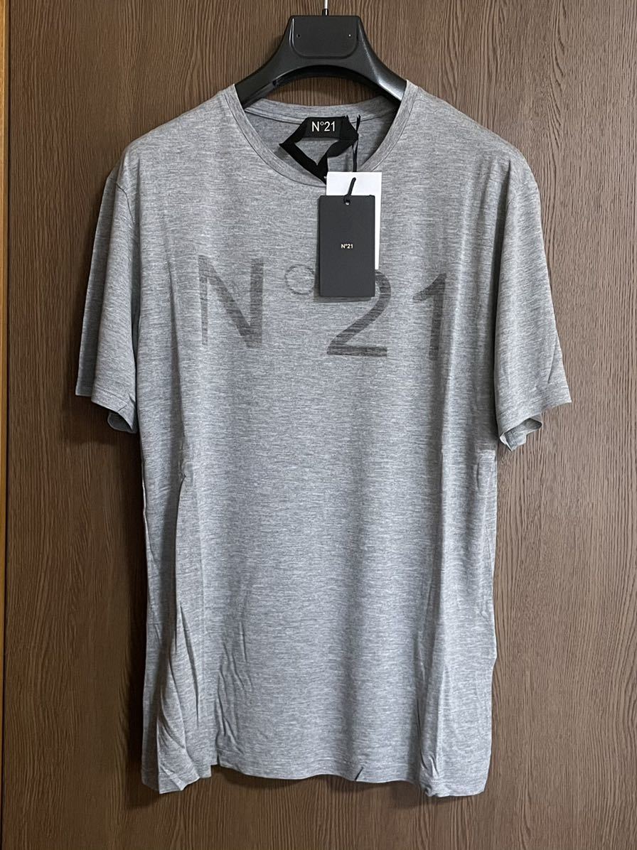 XS新品 N°21 メンズ ブランド ロゴ Tシャツ 半袖 カットソー ヌメロヴェントゥーノ size XS N21 ヌメロ グレー