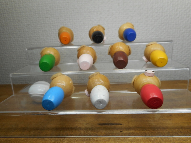 ブタちゃん　ボウリング　木製人形　昭和レトロ　ビンテージ　豚　ブタ　木製玩具_画像4