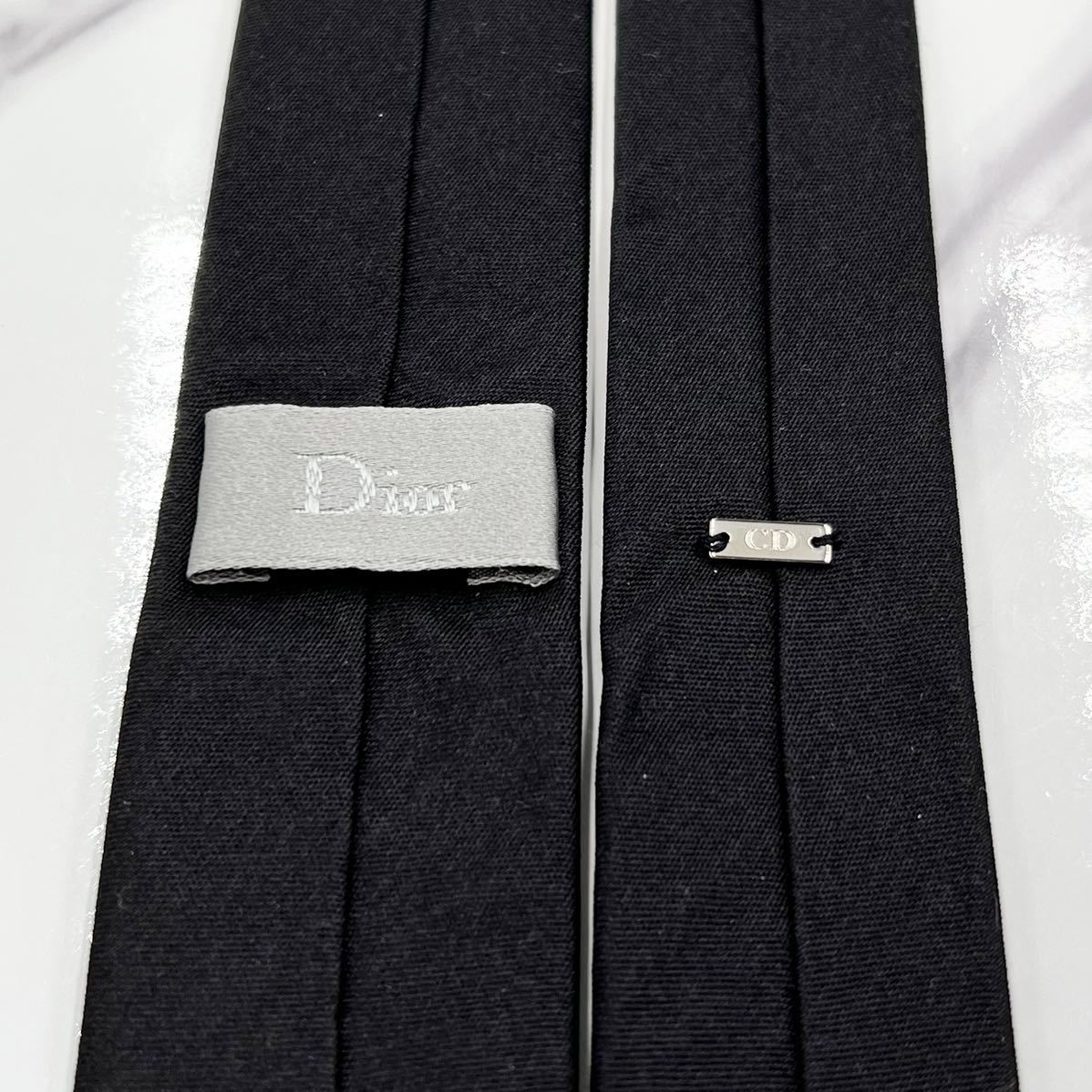 極美品 Dior homme ディオールオム ナロータイ bee 蜂 ネクタイ黒