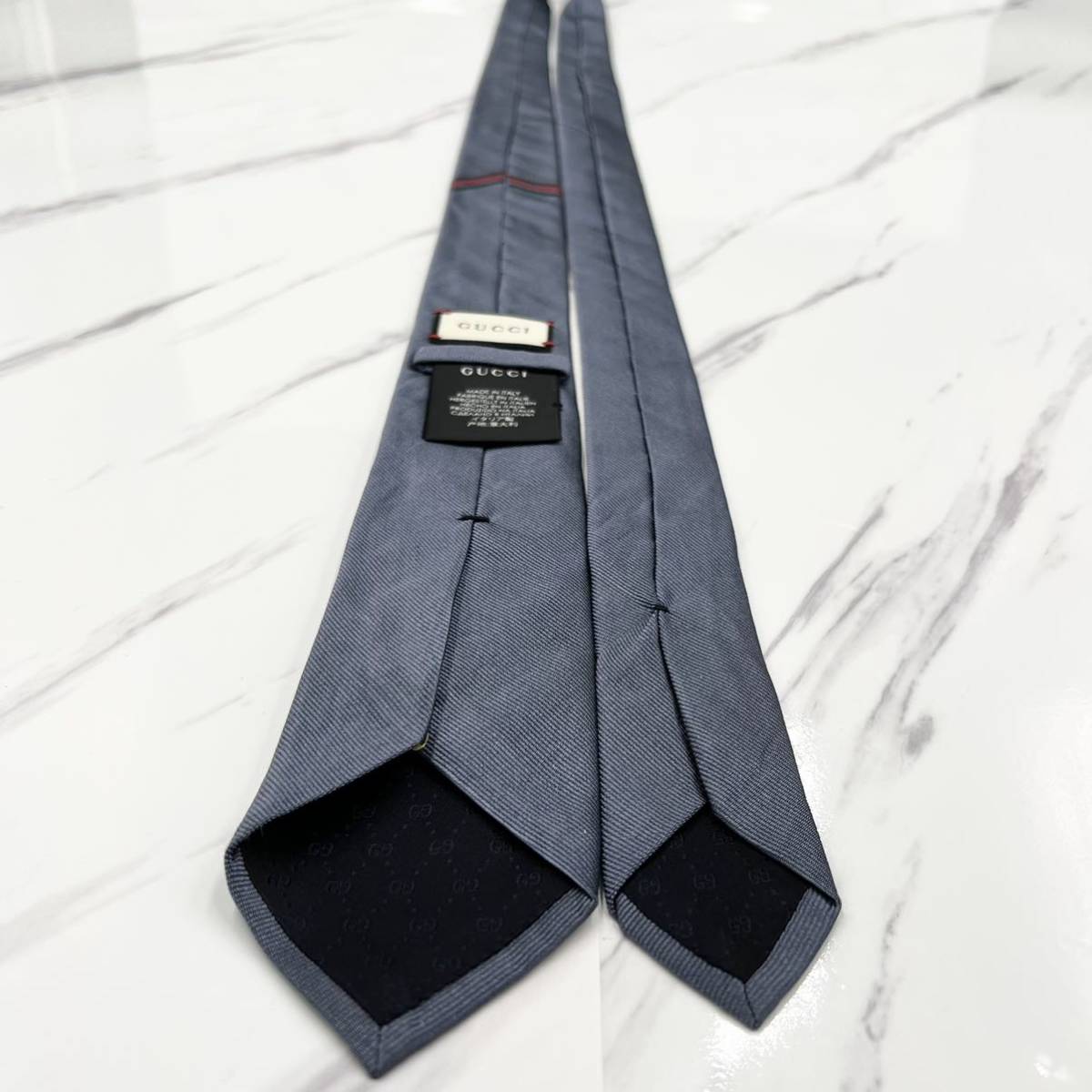 1円 ネクタイ GUCCI グッチ 現行タグ シルク100% GG柄 蜂 bee シェリー