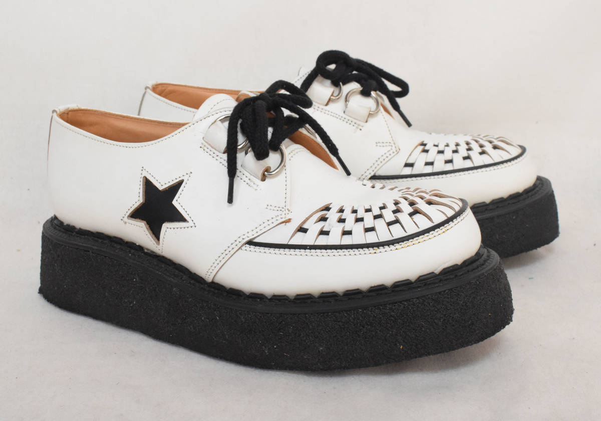 極美品 英国製 GEORGE COX 13291 ジョージコックス ワンスター ラバーソール 白/黒 UK6 24.5~25㎝_画像2