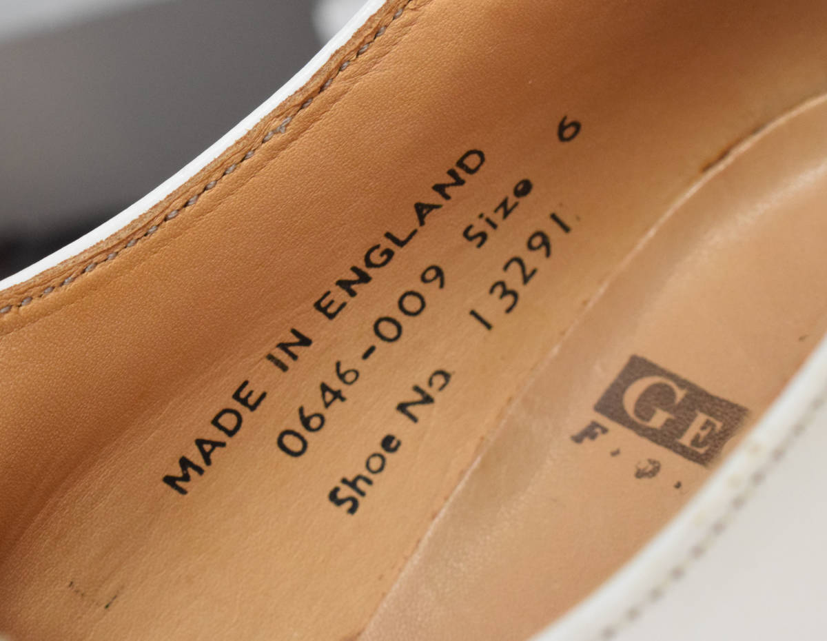 極美品 英国製 GEORGE COX 13291 ジョージコックス ワンスター ラバーソール 白/黒 UK6 24.5~25㎝_画像6