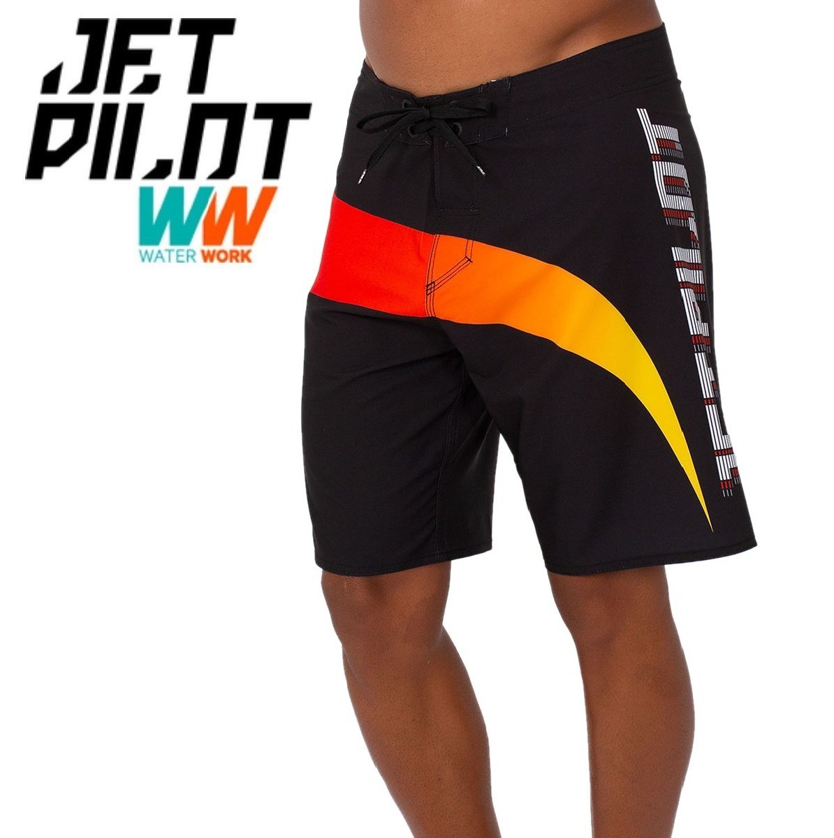 ジェットパイロット JETPILOT 2023 ボードパンツ 送料無料 サイドスワイプ メンズ ボードショーツ S22905 ブラック/オレンジ 30 海パン