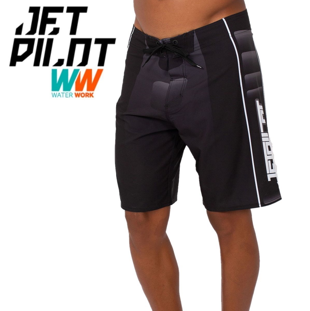 ジェットパイロット JETPILOT 2023 ボードパンツ 送料無料 ポディウム メンズ ボードショーツ S22910 ブラック/ホワイト 32 海パン