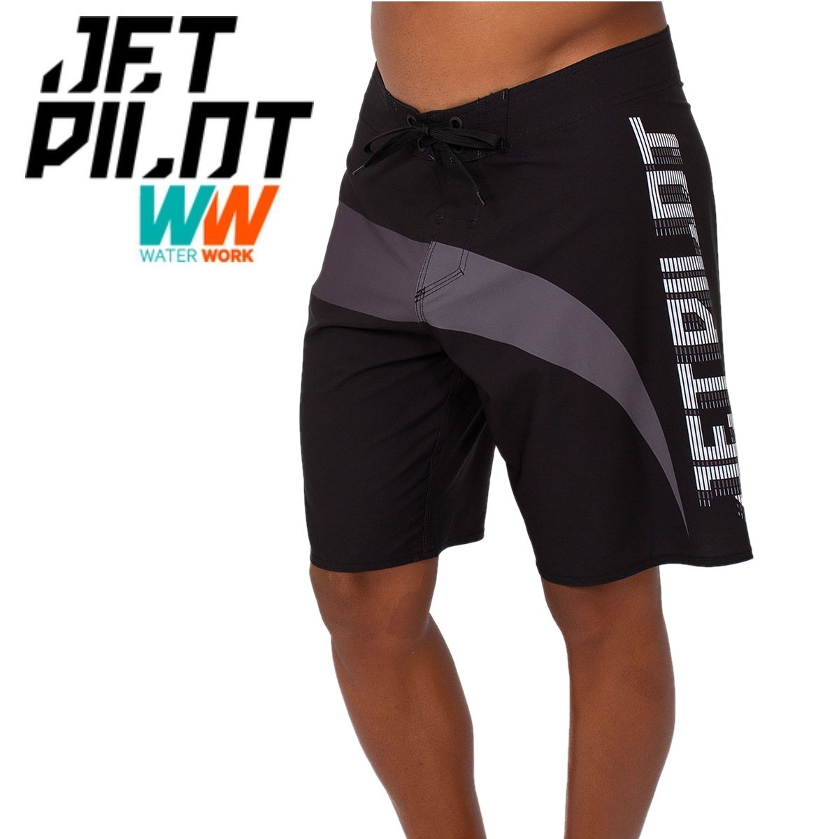 ジェットパイロット JETPILOT 2023 ボードパンツ 送料無料 サイドスワイプ メンズ ボードショーツ S22905 ブラック/チャコール 36 海パン