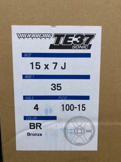 新品 4本セット RAYS VOLK RACING TE37 SONIC 15インチ7J+35 ブロンズ PCD100 4穴 マツダロードスター ND、RF、NA、NB対応_在庫は1台分のみ