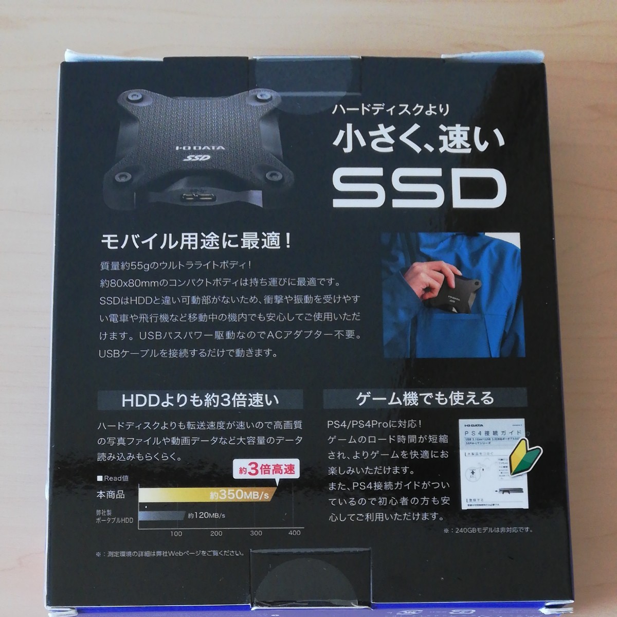 アイ・オー・データ ポータブルSSD USB3.1 SSPH-UT480K
