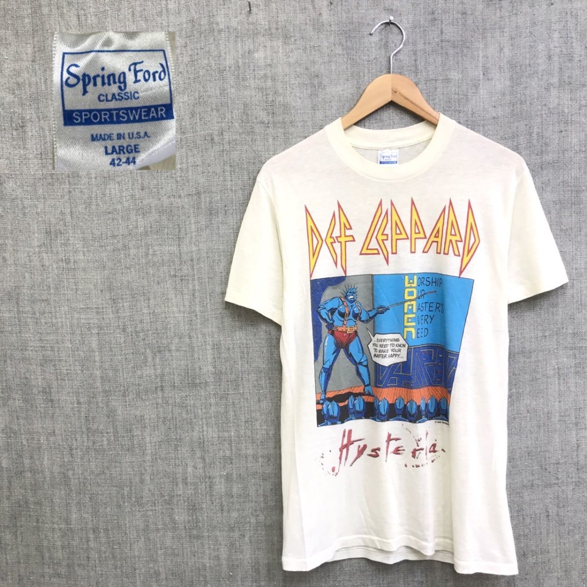S1065-D◇80s◇USA製◇def leppard デフ・レパード hysteria 87-88