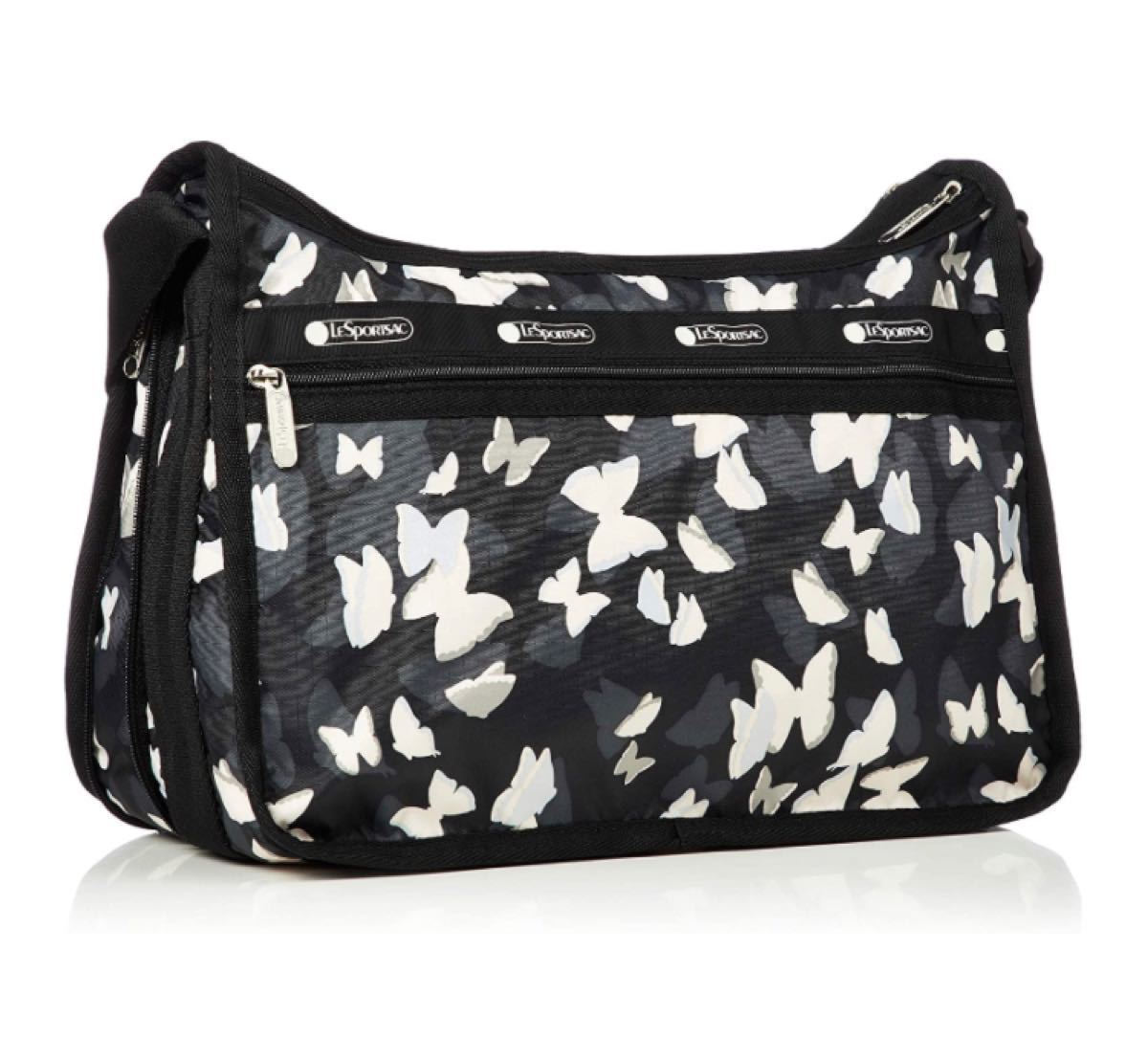 レスポートサック ポーチ付き ショルダーバッグ ショルダー 蝶 蝶々 バタフライ ブラック 黒 LeSportsac レスポートサック ポーチ付きショルダーバッグ
