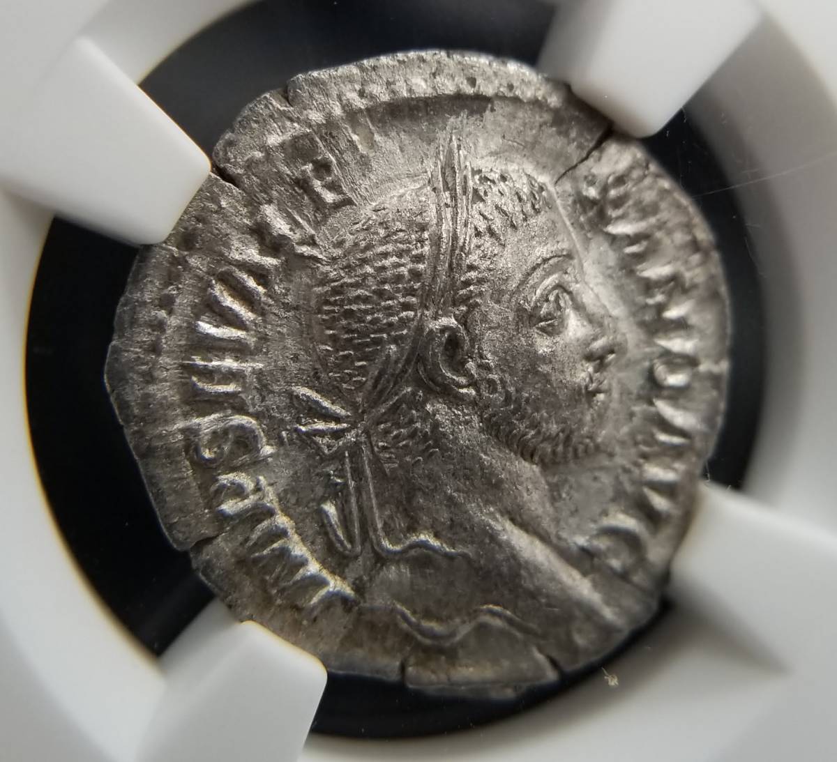 【レア！古代ローマ帝国 アレクサンデル セウェルス NGC AU】デナリウス銀貨 紀元222-235年 帝政 アンティークコイン AD_画像4