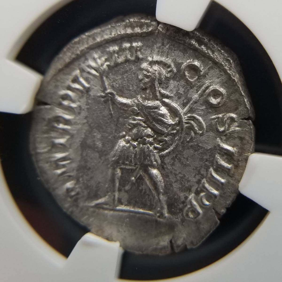 【レア！古代ローマ帝国 アレクサンデル セウェルス NGC AU】デナリウス銀貨 紀元222-235年 帝政 アンティークコイン AD_画像6